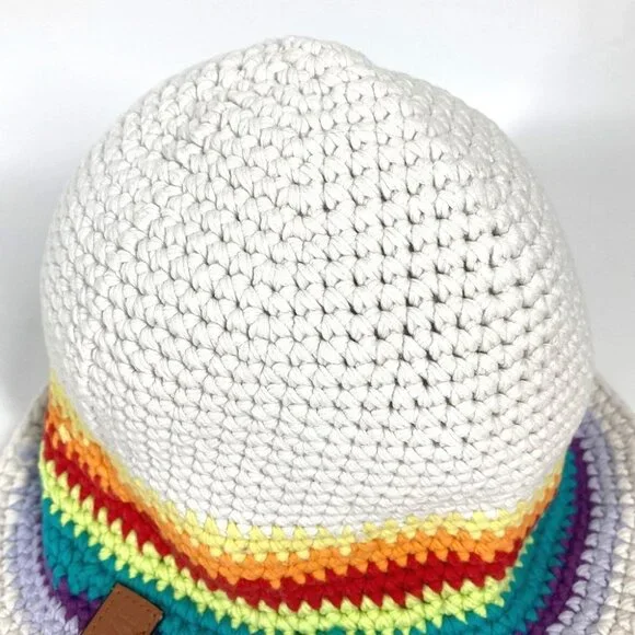 LOEWE knit Rainbow logo hat bucket hat bob hat cotton Multicolore/White Loewe Paula main image 4